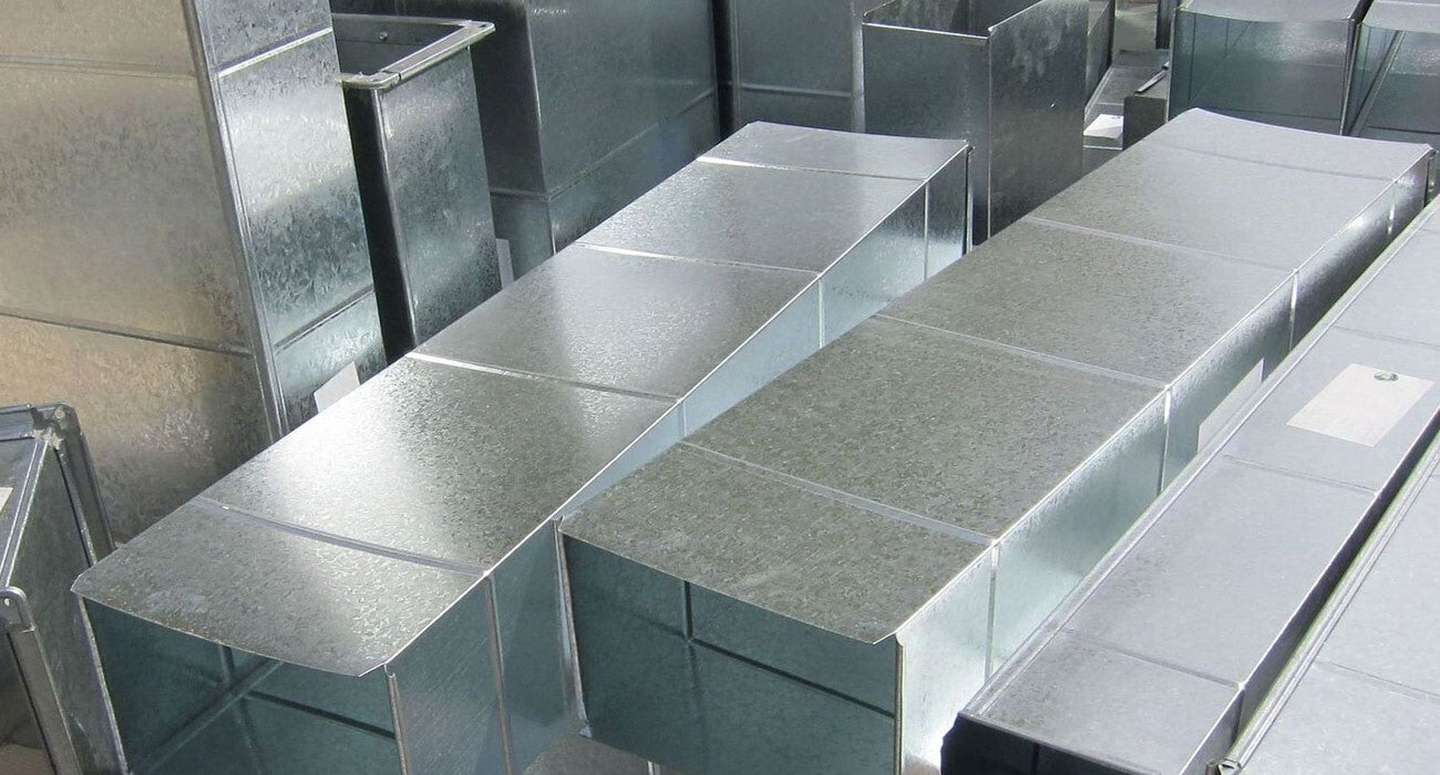 Square duct sections ready for delivery